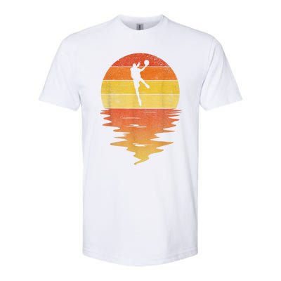 Basketball Retro Sunset 70s Vintage Basketball Softstyle CVC T-Shirt