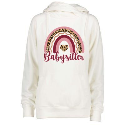 Babysitter Rainbow Sitting Sitters Gift Womens Funnel Neck Pullover Hood