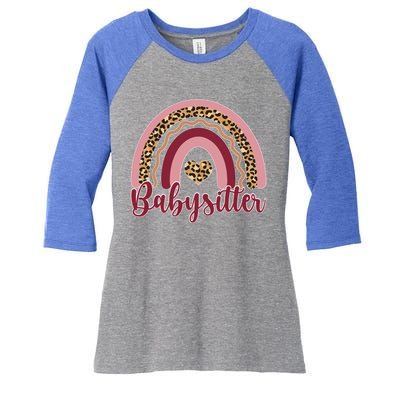 Babysitter Rainbow Sitting Sitters Gift Women's Tri-Blend 3/4-Sleeve Raglan Shirt