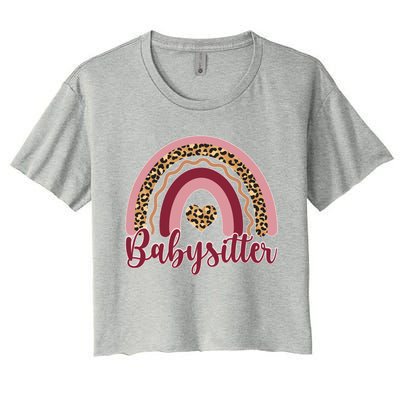 Babysitter Rainbow Sitting Sitters Gift Women's Crop Top Tee