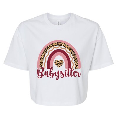 Babysitter Rainbow Sitting Sitters Gift Bella+Canvas Jersey Crop Tee