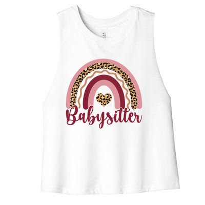 Babysitter Rainbow Sitting Sitters Gift Women's Racerback Cropped Tank