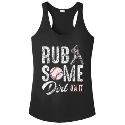 Baseball Rub Some Dirt On It Funny Humor Sayings Quotes Ladies PosiCharge Competitor Racerback Tank