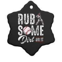 Baseball Rub Some Dirt On It Funny Humor Sayings Quotes Ceramic Star Ornament