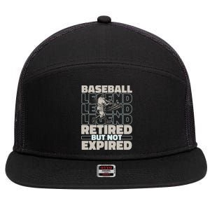 Baseballer Retired Sport Funny Gift Player Team Baseball Gift 7 Panel Mesh Trucker Snapback Hat