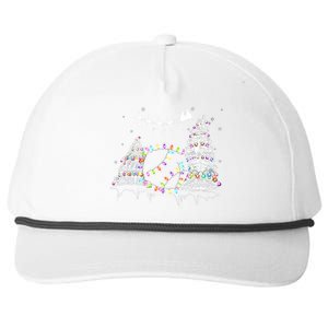 Baseball Reindeer Santa Hat Baseball Christmas Lights Xmas Gift Snapback Five-Panel Rope Hat