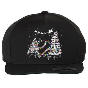 Baseball Reindeer Santa Hat Baseball Christmas Lights Xmas Gift Wool Snapback Cap