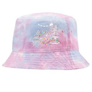 Baseball Reindeer Santa Hat Baseball Christmas Lights Xmas Gift Tie-Dyed Bucket Hat