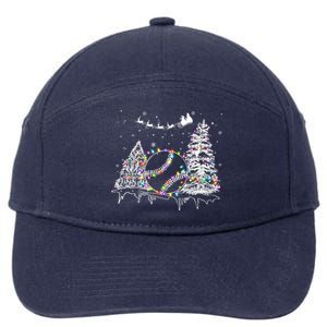 Baseball Reindeer Santa Hat Baseball Christmas Lights Xmas Gift 7-Panel Snapback Hat