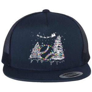 Baseball Reindeer Santa Hat Baseball Christmas Lights Xmas Gift Flat Bill Trucker Hat