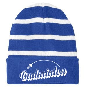 Badminton Racket Shuttlecock Sport Cute Gift Striped Beanie with Solid Band