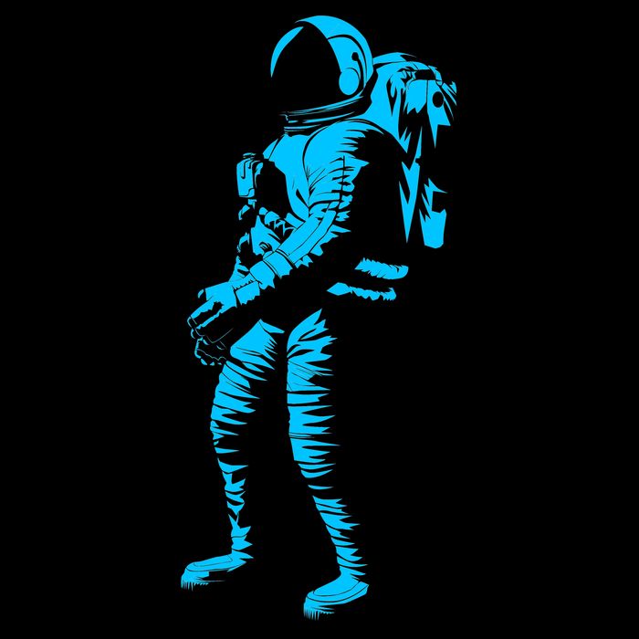 Blue Retro Space Astronaut Impact Tech Backpack