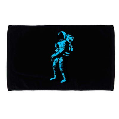 Blue Retro Space Astronaut Microfiber Hand Towel