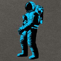 Blue Retro Space Astronaut Cotton Canvas Backpack