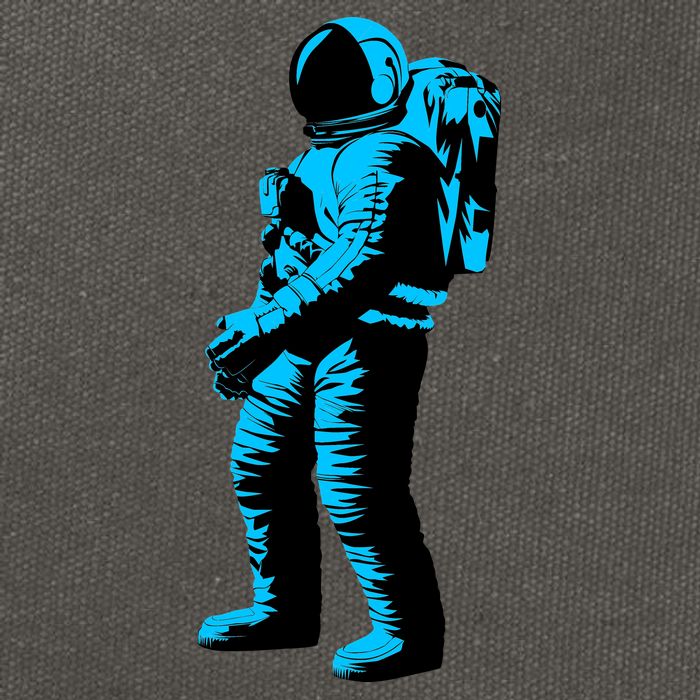 Blue Retro Space Astronaut Cotton Canvas Backpack