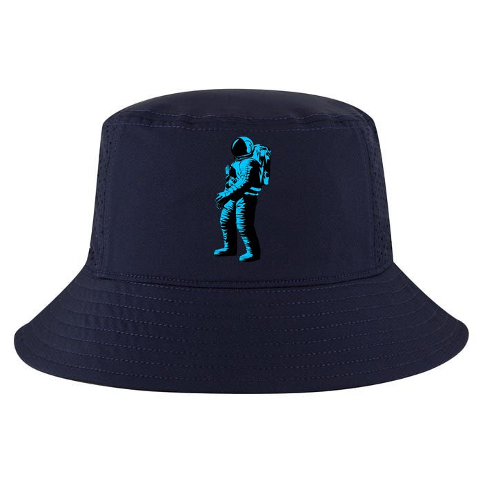 Blue Retro Space Astronaut Cool Comfort Performance Bucket Hat