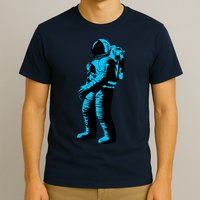 Blue Retro Space Astronaut T-Shirt