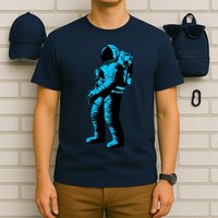 Blue Retro Space Astronaut T-Shirt