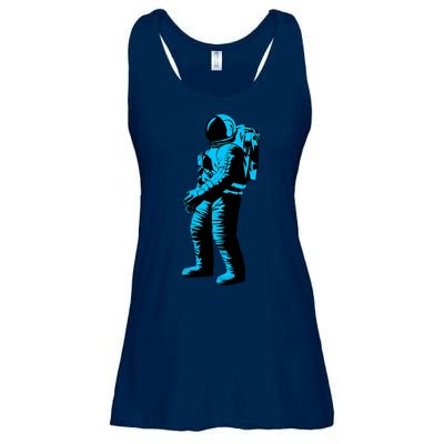 Blue Retro Space Astronaut Ladies Essential Flowy Tank