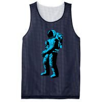 Blue Retro Space Astronaut Mesh Reversible Basketball Jersey Tank