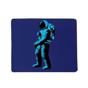 Blue Retro Space Astronaut Mousepad