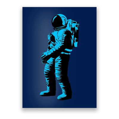 Blue Retro Space Astronaut Poster