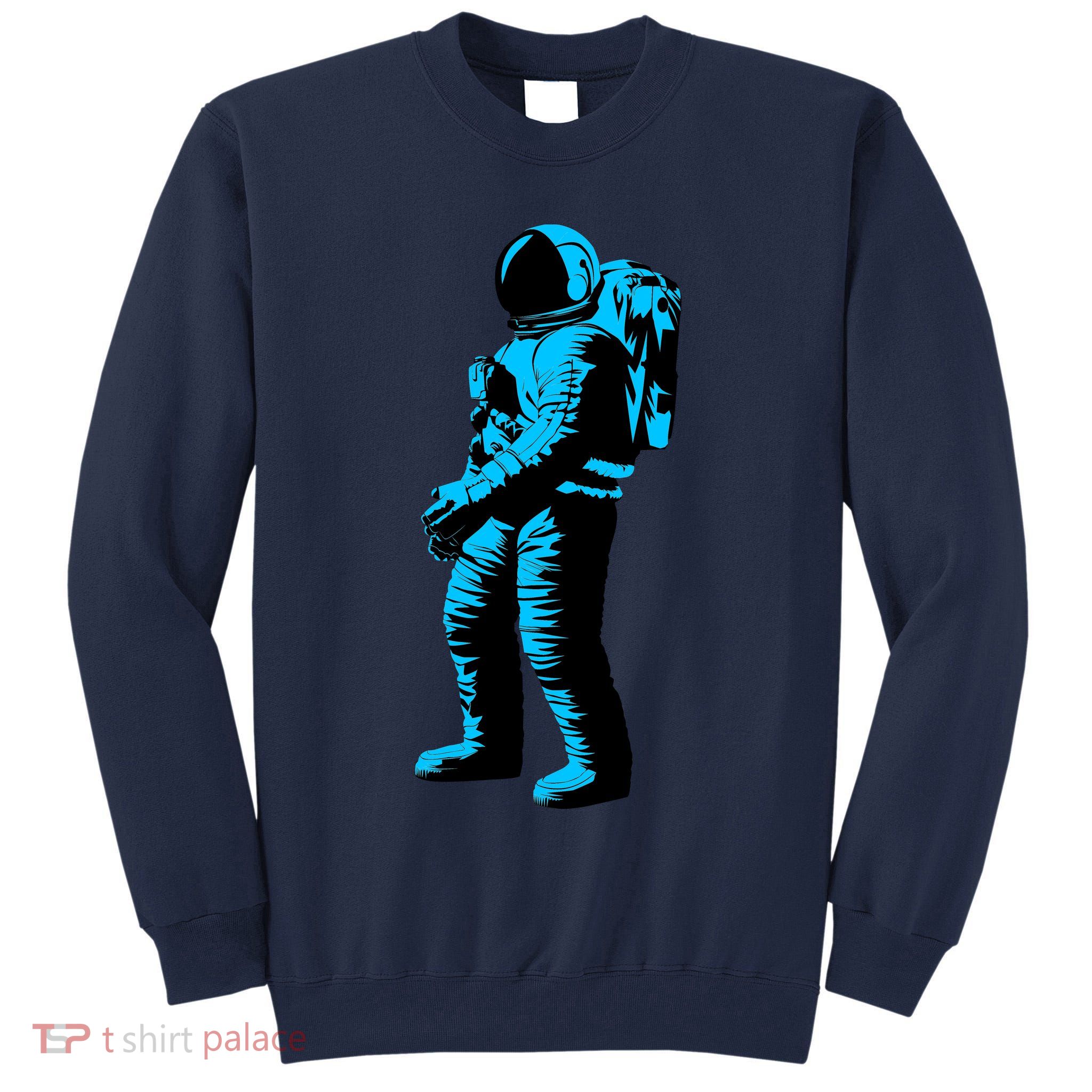 Blue Retro Space Astronaut Tall Sweatshirt