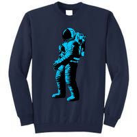 Blue Retro Space Astronaut Tall Sweatshirt