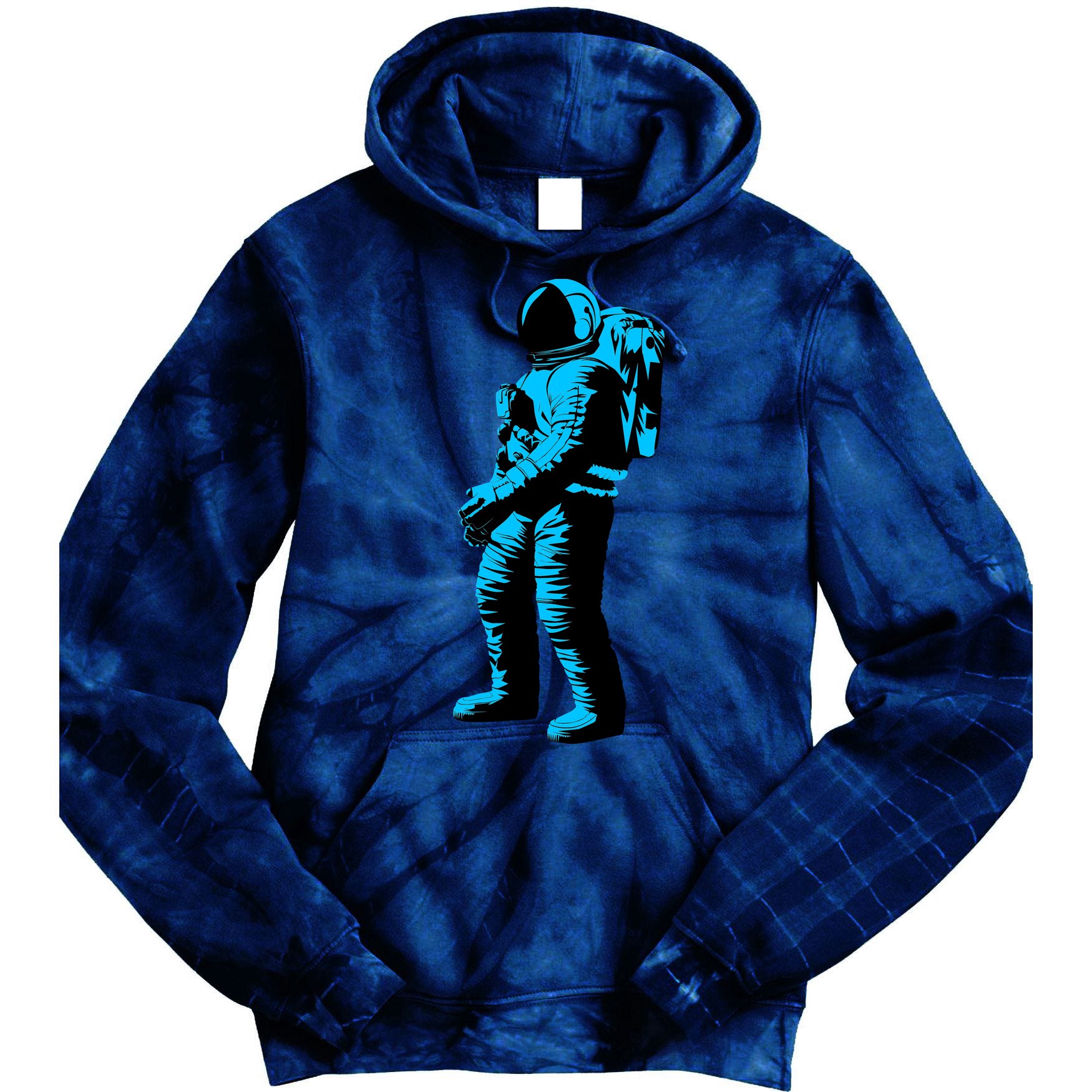 Blue Retro Space Astronaut Tie Dye Hoodie