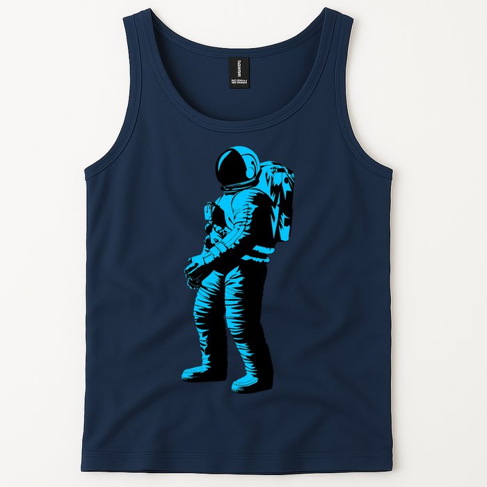 Blue Retro Space Astronaut Tank Top