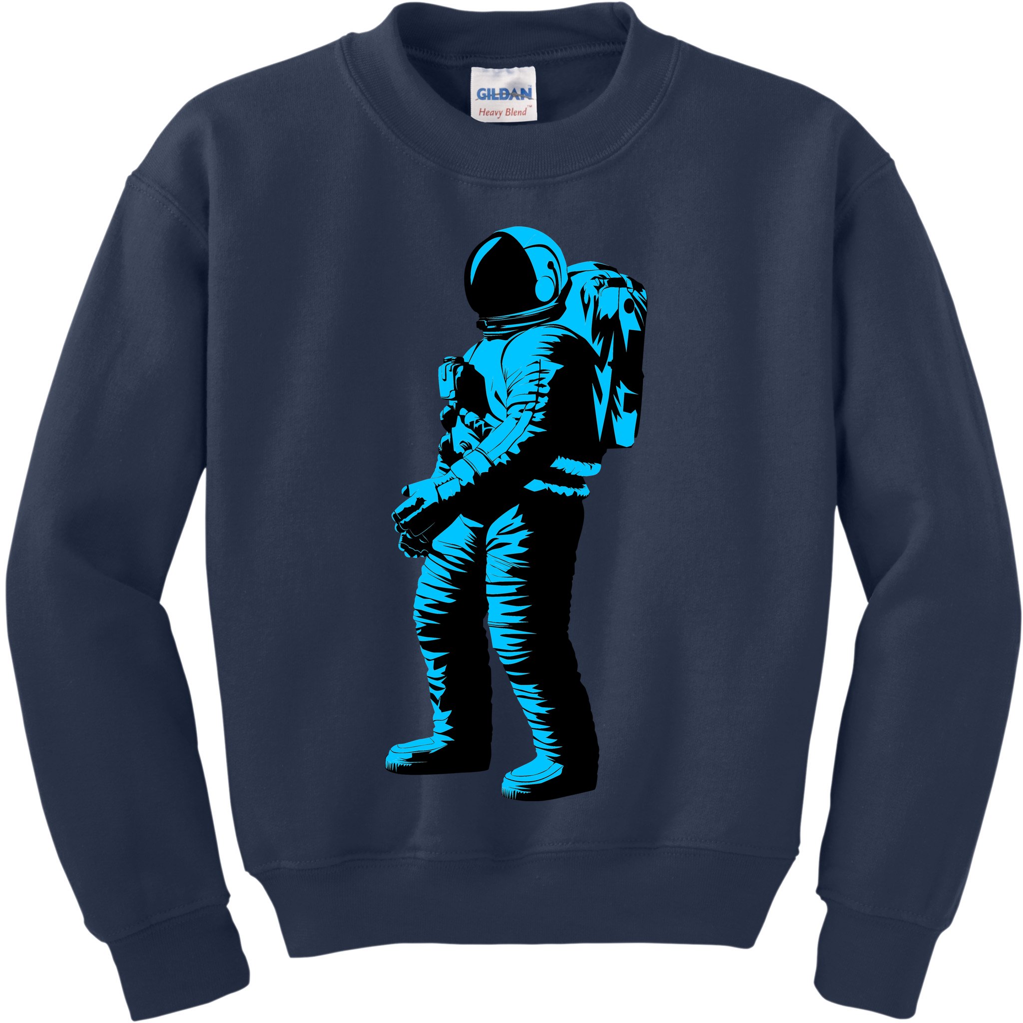 Blue Retro Space Astronaut Kids Sweatshirt