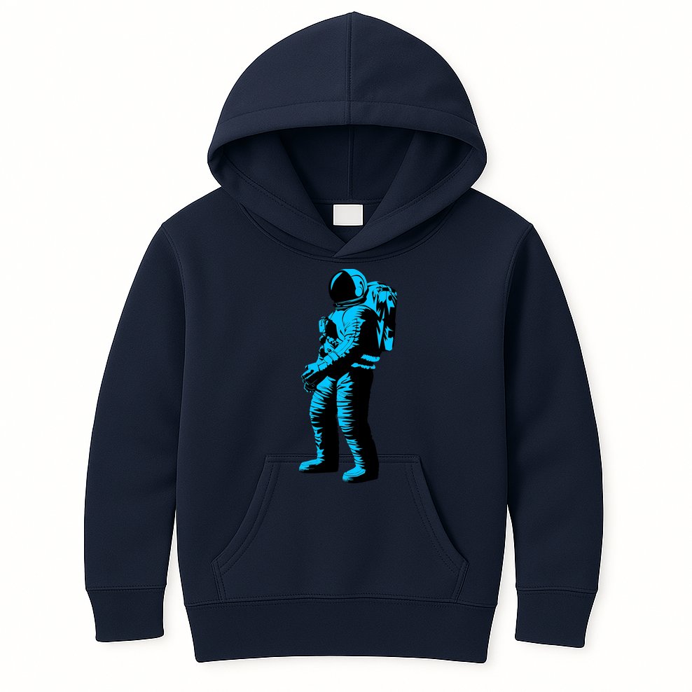 Blue Retro Space Astronaut Kids Hoodie