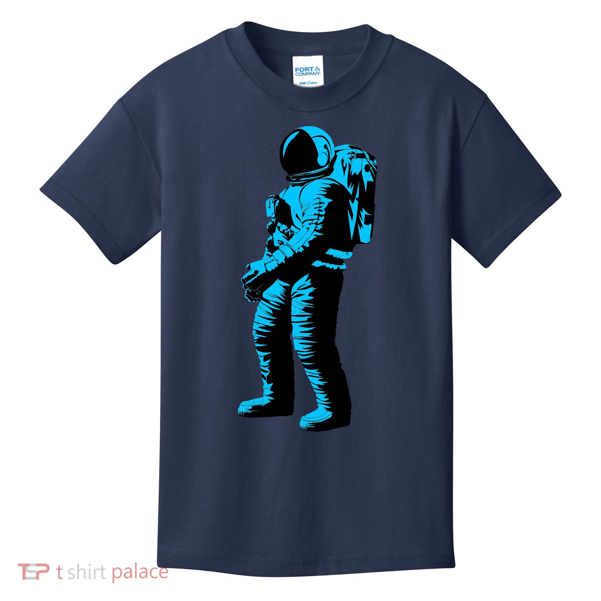 Blue Retro Space Astronaut Kids T-Shirt