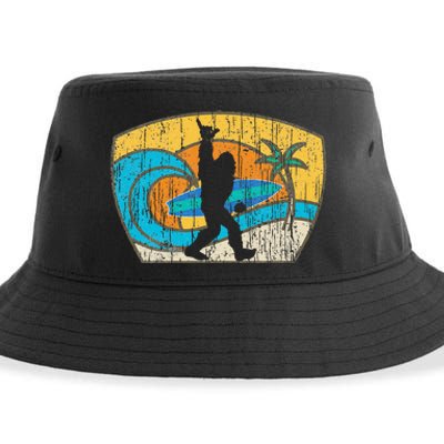 Bigfoot Retro Surfing Gift For Shaka Aloha Surfer Dude Sustainable Bucket Hat