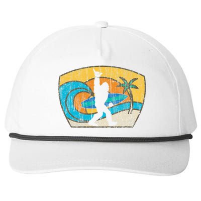 Bigfoot Retro Surfing Gift For Shaka Aloha Surfer Dude Snapback Five-Panel Rope Hat