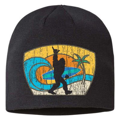 Bigfoot Retro Surfing Gift For Shaka Aloha Surfer Dude Sustainable Beanie