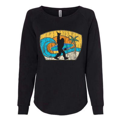 Bigfoot Retro Surfing Gift For Shaka Aloha Surfer Dude Womens California Wash Sweatshirt