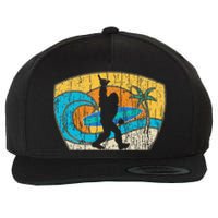 Bigfoot Retro Surfing Gift For Shaka Aloha Surfer Dude Wool Snapback Cap