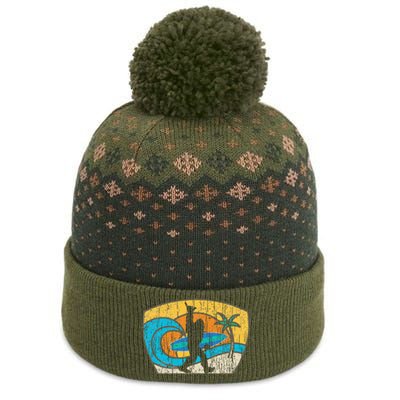 Bigfoot Retro Surfing Gift For Shaka Aloha Surfer Dude The Baniff Cuffed Pom Beanie