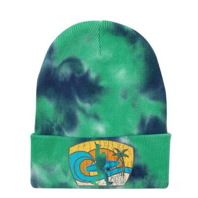 Bigfoot Retro Surfing Gift For Shaka Aloha Surfer Dude Tie Dye 12in Knit Beanie