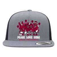 Burgundy Ribbon Survivor Groovy Sickle Cell Anemia Awareness Flat Bill Trucker Hat