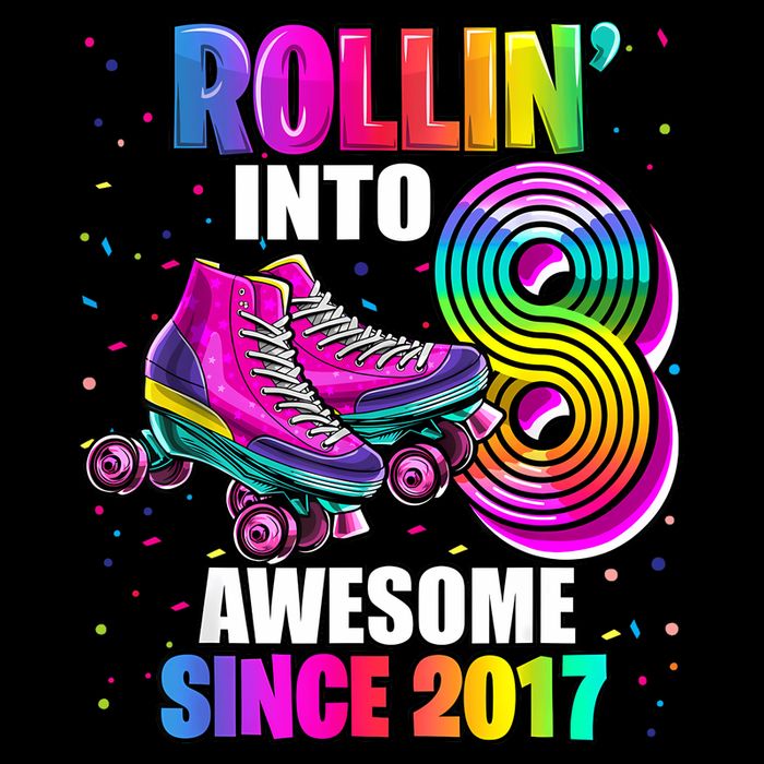 Birthday Roller Skating 8th Girl Rollin Into 8 Skate Party Pom Pom 12in Knit Beanie
