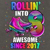 Birthday Roller Skating 8th Girl Rollin Into 8 Skate Party Cotton Canvas Backpack