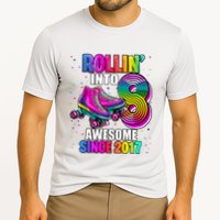 Birthday Roller Skating 8th Girl Rollin Into 8 Skate Party Cooling Performance Crew T-Shirt