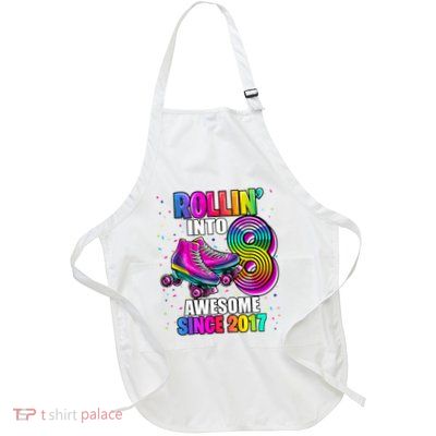 Birthday Roller Skating 8th Girl Rollin Into 8 Skate Party Apron