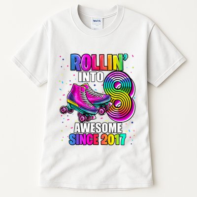 Birthday Roller Skating 8th Girl Rollin Into 8 Skate Party Tall T-Shirt