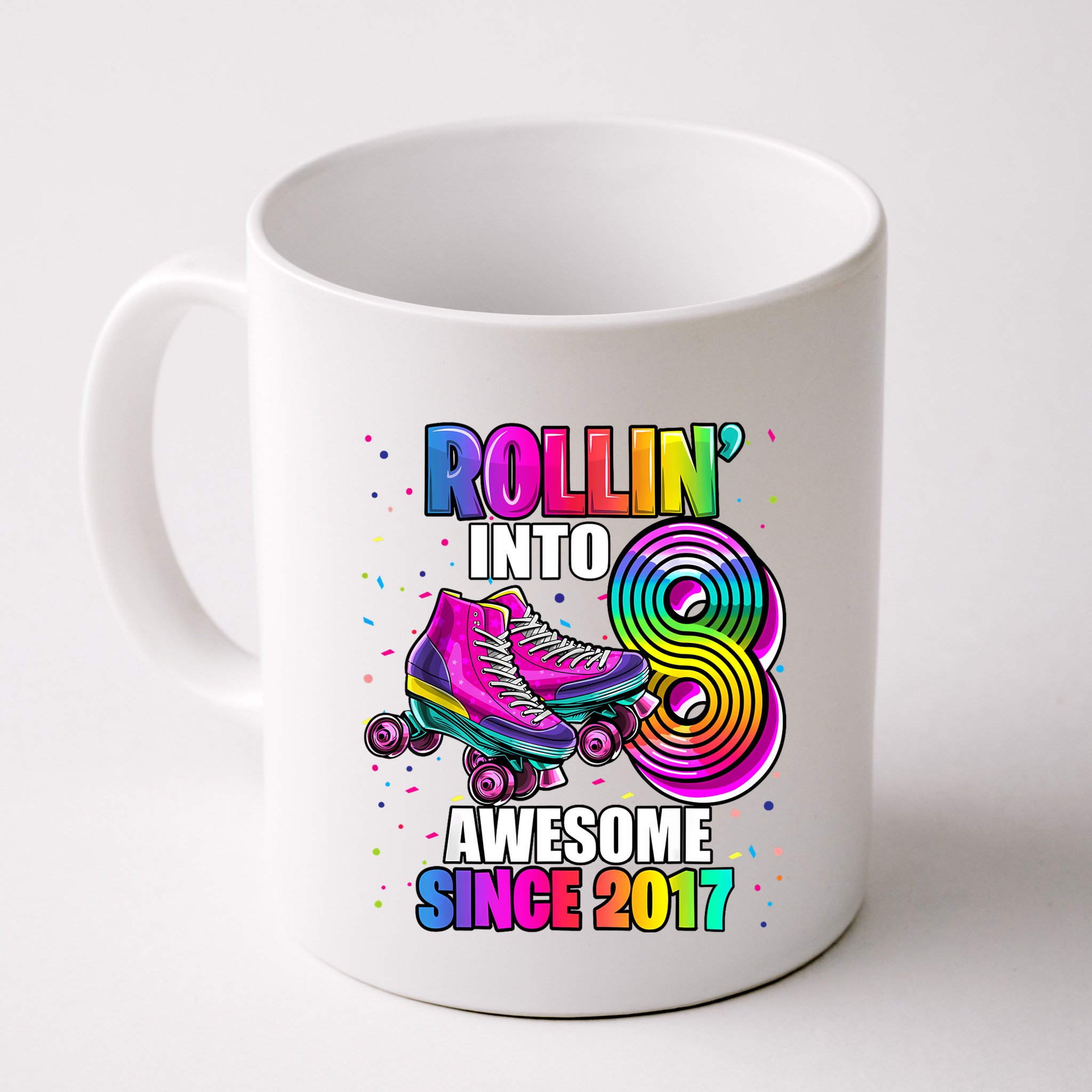 Birthday Roller Skating 8th Girl Rollin Into 8 Skate Party Mug