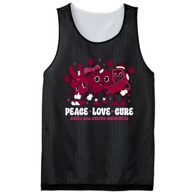 Burgundy Ribbon Survivor Groovy Sickle Cell Anemia Awareness Mesh Reversible Basketball Jersey Tank