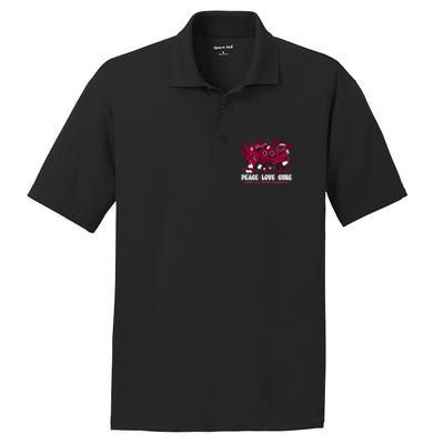 Burgundy Ribbon Survivor Groovy Sickle Cell Anemia Awareness PosiCharge RacerMesh Polo