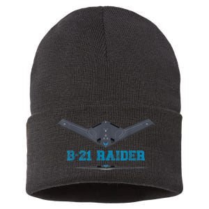 B21 Raider Stealth Bomber Aircraft; Usa Airplane Aviation Sustainable Knit Beanie